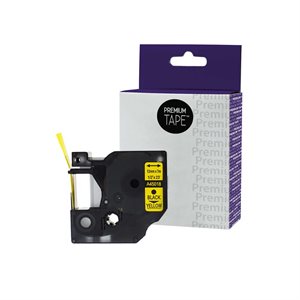 Dymo A45018 ruban compatible noir / jaune 9mm