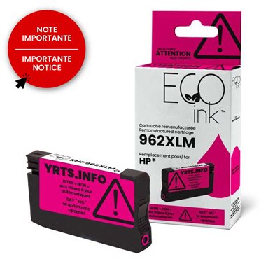 HP No.962XL 3JA01AN Reman Magenta EcoInk YRTS 1.6K