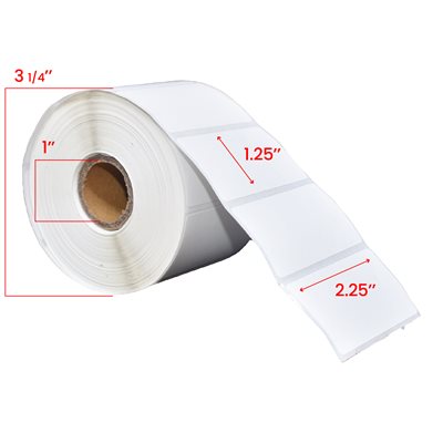 2.25x1.25'' Direct Thermal Labels 1''Core (1000)